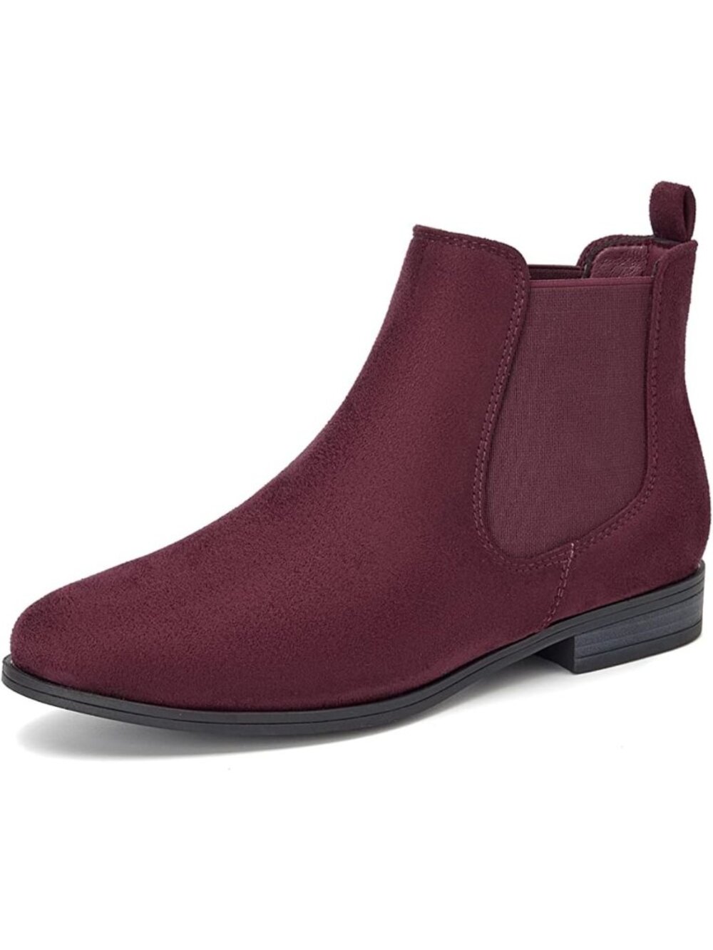Stylish Women's Slip-On Ankle Booties, Western Almond Round Toe, Low Heel